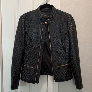 Versace Black Quilted Leather Jacket